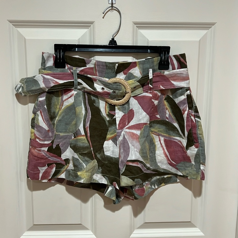 Tahari Multicolor Leaf Print Women Shorts